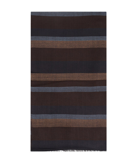 Katoen Viscose Sjaal | Bruin Blauw Multi