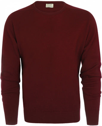 William Lockie Ronde Hals Lamswol Pullover | Bordeaux