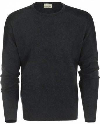 William Lockie Ronde Hals Lamswol Pullover | Charcoal