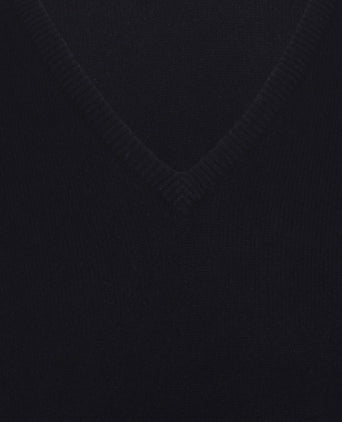 William Lockie V-hals Lamswol Pullover | Navy