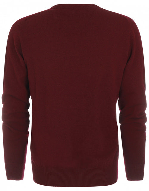 William Lockie V-hals Lamswol Pullover | Bordeaux