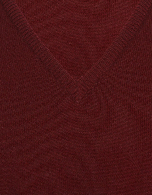 William Lockie V-Ausschnitt-Pullover aus Lammwolle | Bordeaux