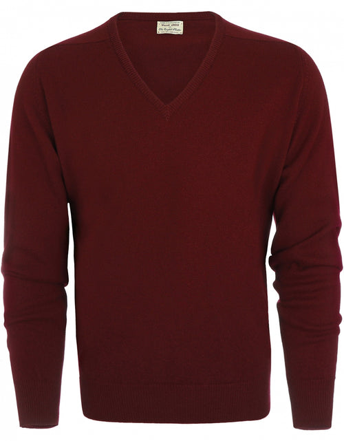 William Lockie V-Ausschnitt-Pullover aus Lammwolle | Bordeaux