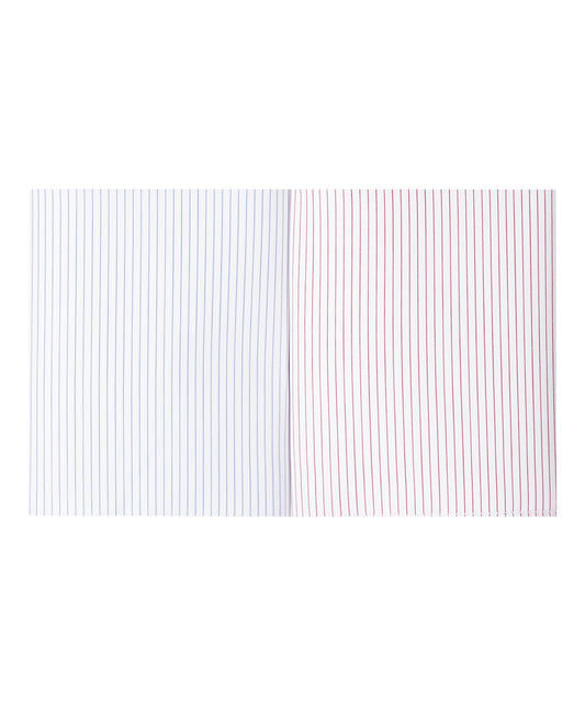 Zakdoek 2-Box | Mini streep Blauw/Rood
