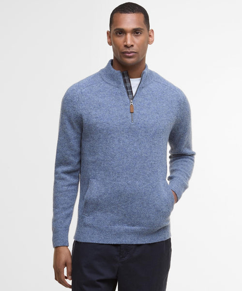 Barbour Talder Half Zip Knitted | Blauw