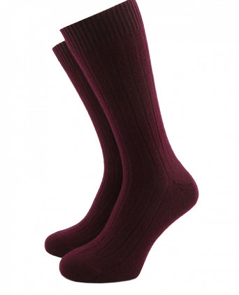 Luxuriöse Kaschmirsocken | Bordeauxrot