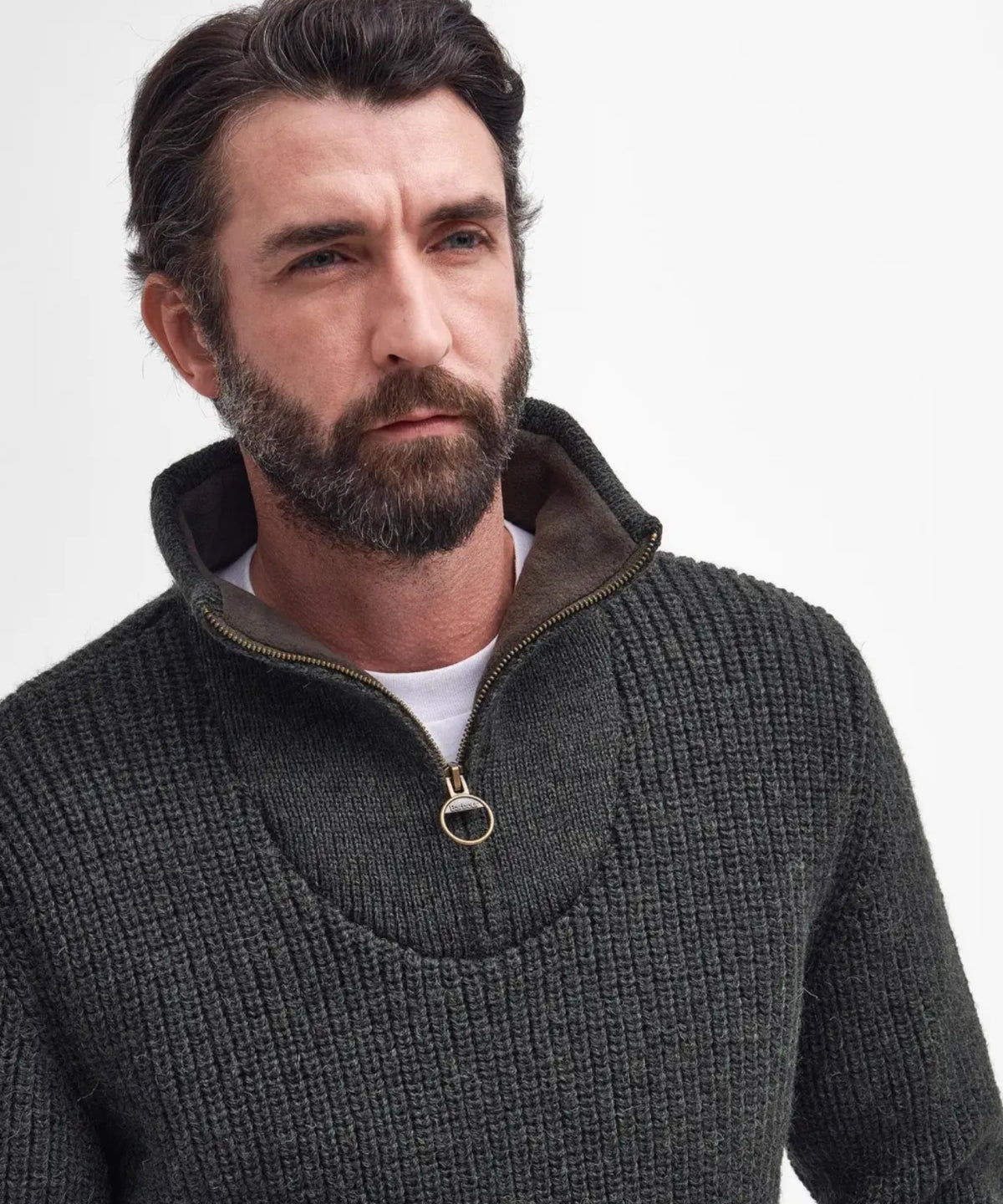 Barbour New Tyne Pullover mit halbem Reißverschluss | Grün