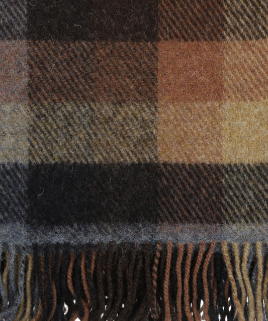 Irisches Karomuster aus Shetlandwolle | Braun, Anthrazit, Grau, Rostbraun, Kastenkaro