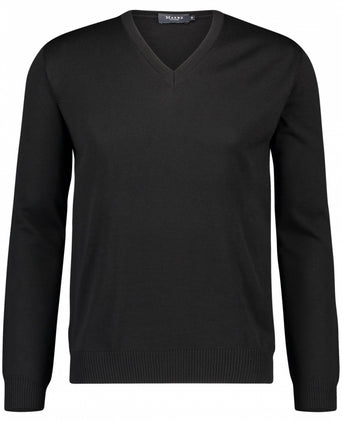 Pullover Merino wol v-hals | Zwart
