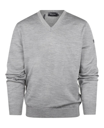 Pullover Merino wol v-hals | Grijs