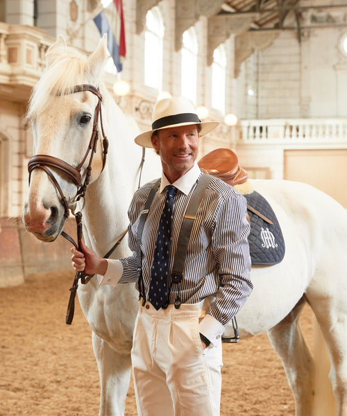 Pantalon Boston Bandplooi en Omslag | Wit