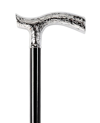 Spazierstock für Sammler | Gemustertes Chrom