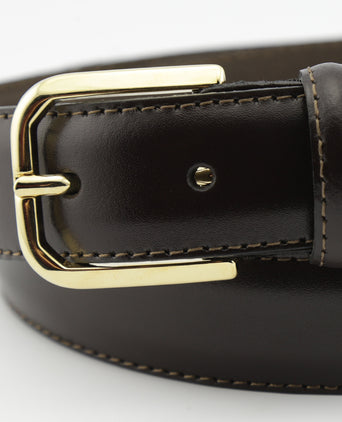 Leren Riem gouden gesp | Bruin