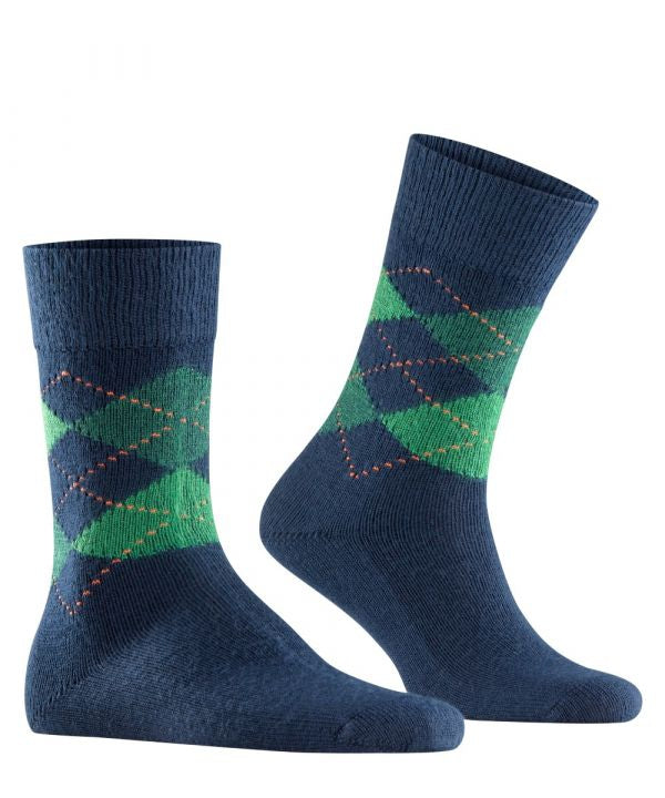 Preston Heren Sokken | Blue/Green diamond check