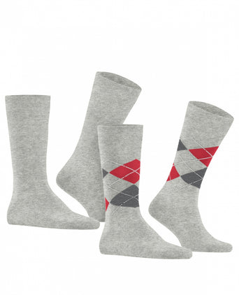 Everyday Argyle Mix 2-Pack Heren Sokken | Grijs