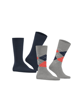 Everyday Argyle Mix 2-Pack Heren Sokken | Grijs