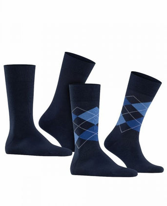 Everyday Argyle Mix 2-Pack Heren Sokken | Blauw