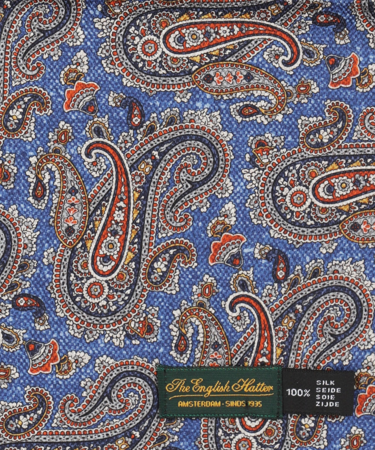Sjaal Zijde dubbel | Helder Blauw Print