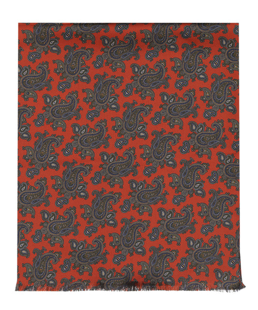 Sjaal Zijde/Wol | Rood Print