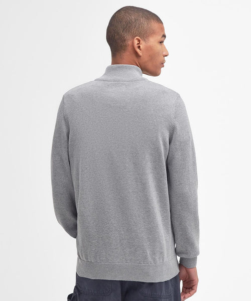 Barbour Baumwollpullover mit halbem Reißverschluss | Grau