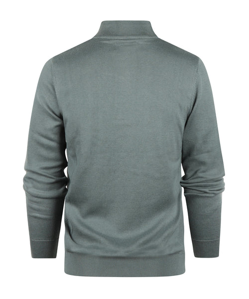 Barbour Baumwollpullover mit halbem Reißverschluss | Grau