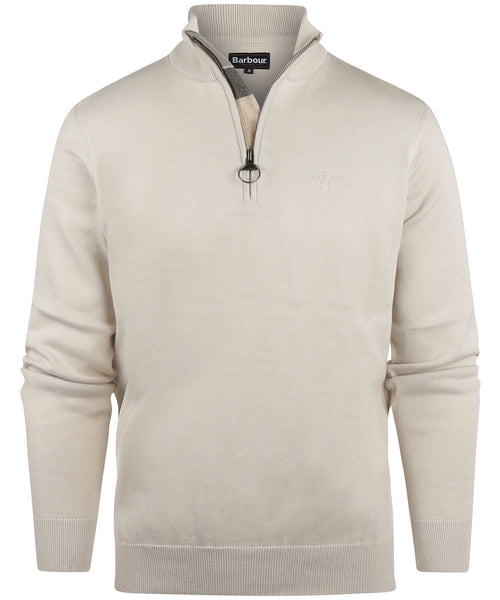 Barbour Baumwollpullover mit halbem Reißverschluss | Beige