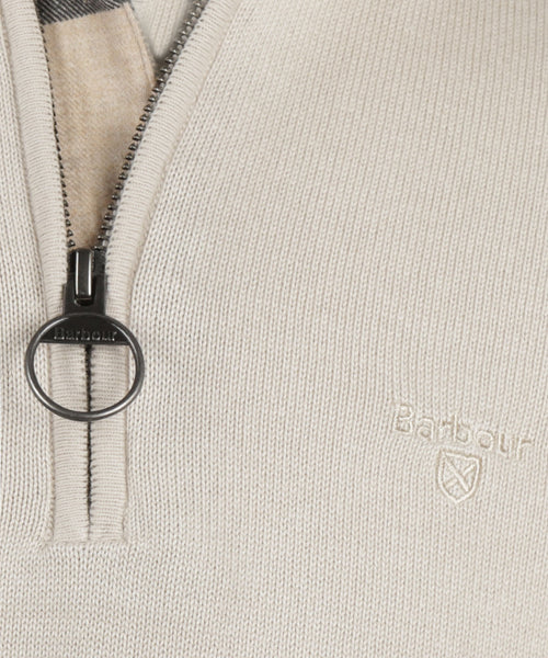 Barbour Baumwollpullover mit halbem Reißverschluss | Beige