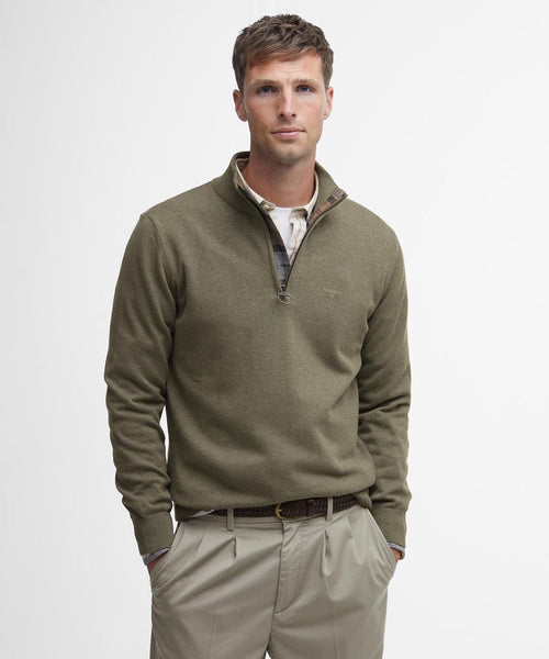 Barbour Cotton Half Zip Pullover | Groen