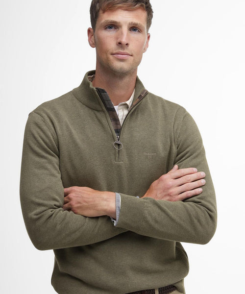 Barbour Cotton Half Zip Pullover | Groen