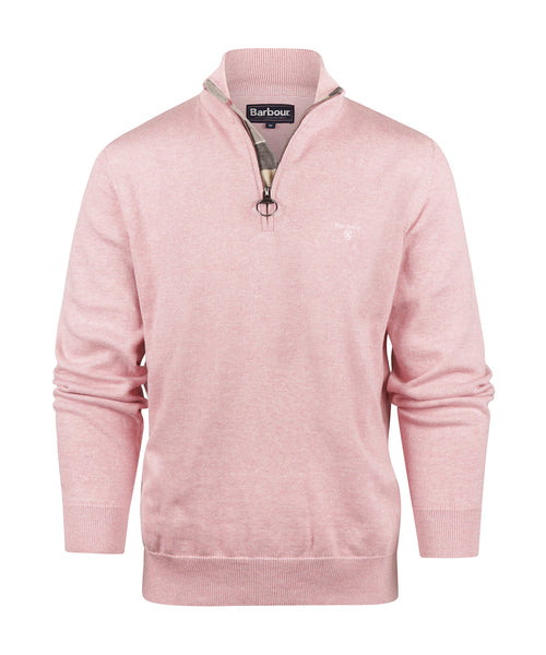 Barbour Baumwollpullover mit halbem Reißverschluss | Rosa