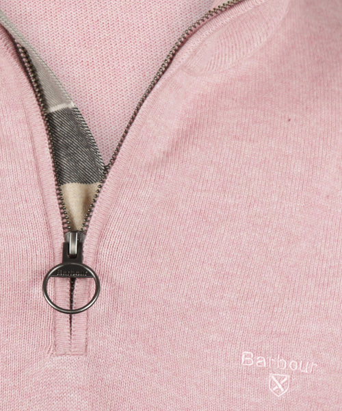 Barbour Baumwollpullover mit halbem Reißverschluss | Rosa