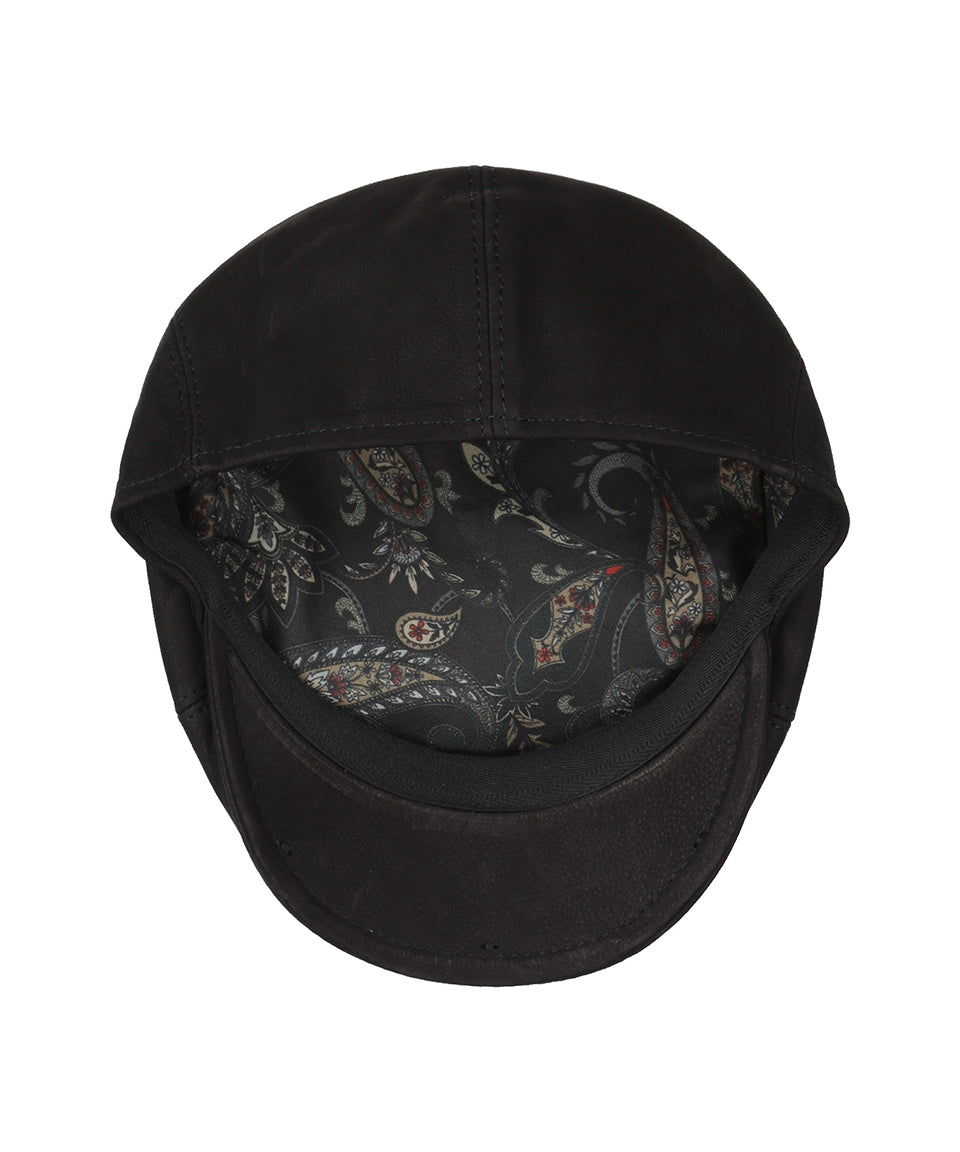 Ballon Cap Leer | Zwart