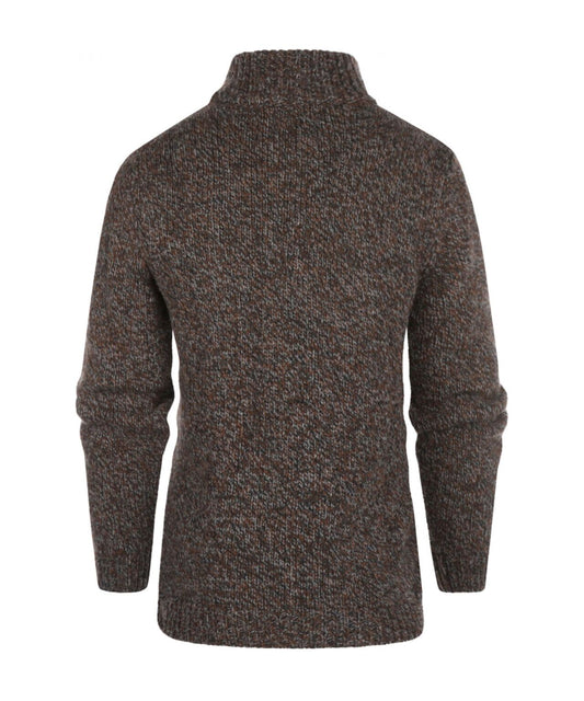 Fisherman Zip-up Sweater | Brown