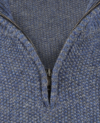 Pullover met rits | Denim Blauw