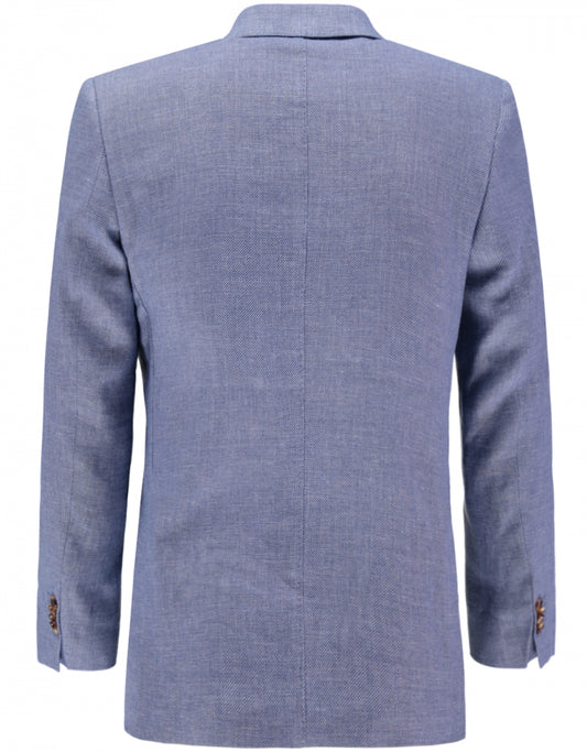 Linen and Wool mix blazer | Blue