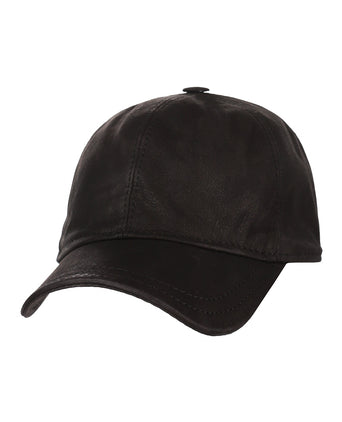 Baseball Cap Leer | Zwart