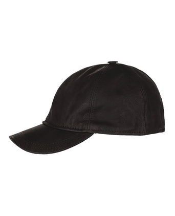 Baseball Cap Leer | Zwart