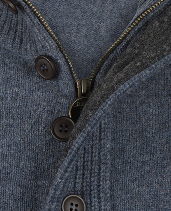 Pullover met rits en knoopsluiting | Blauw