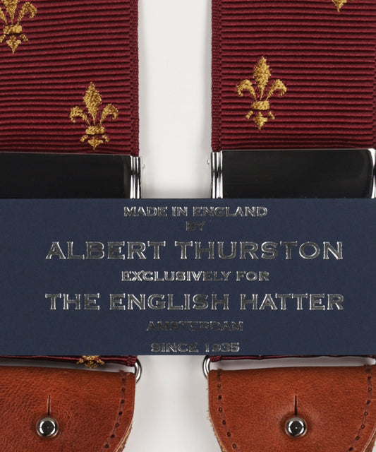 Bretels 2 in 1 | Burgundy/Gold Fleur de Lis