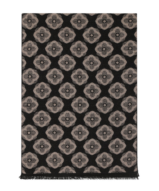 Viscose Scarf with classic Print | Grey