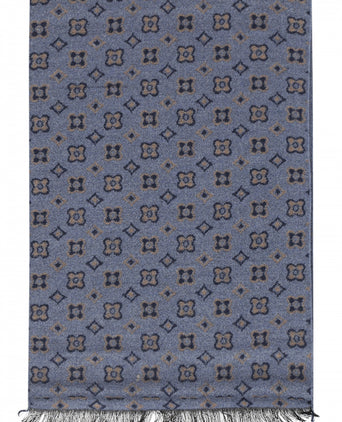 Viscose Sjaal met klassieke Print | Blauw
