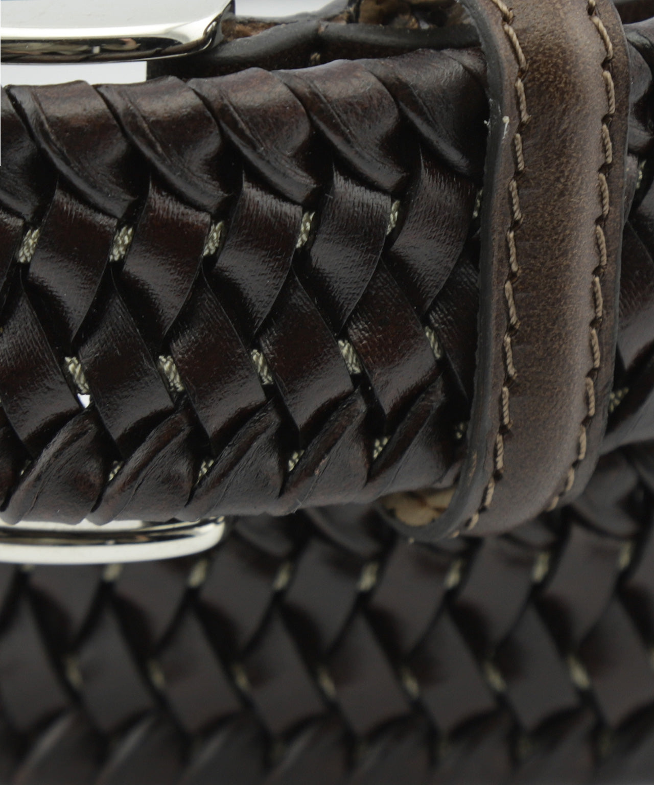 Leer Gevlochten Riem | Bruin