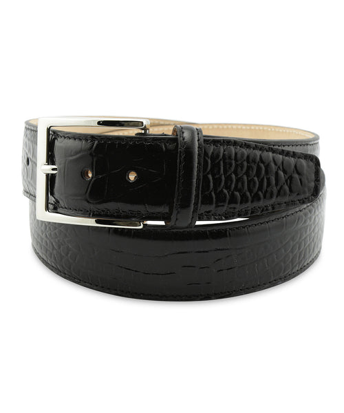 Riem Croco print | Zwart