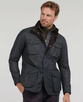 Barbour Wax jacket Ogston | Navy Blauw
