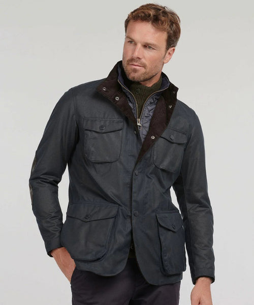 Barbour Wachsjacke Ogston | Marineblau