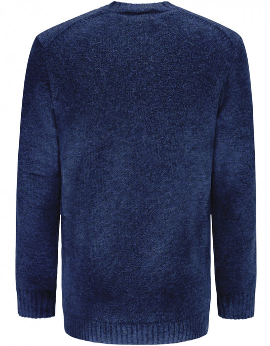 Alan Paine Shetland-Pullover mit Rundhalsausschnitt | Denimblau