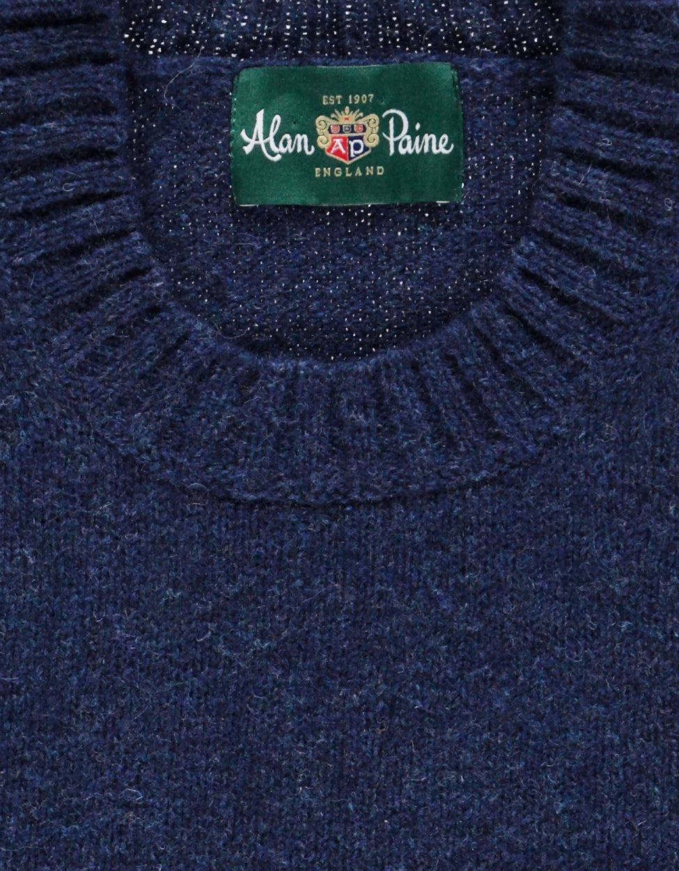 Ronde Hals Shetland Wol | Indigo