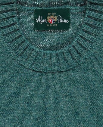 Alan Paine Shetland Pullover Ronde Hals | Groen