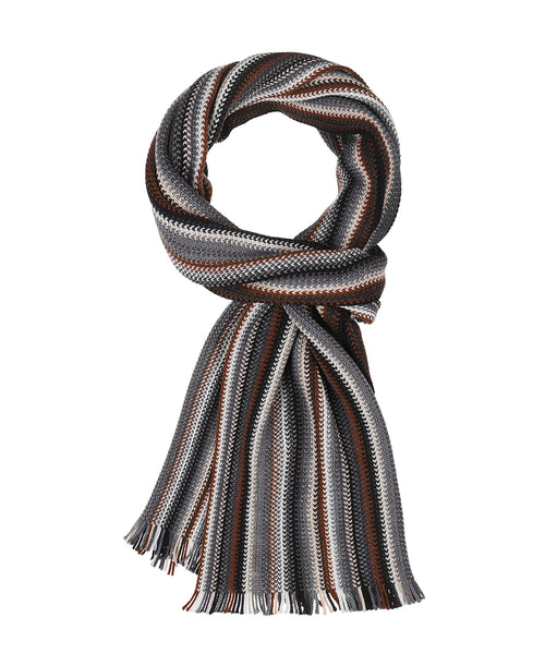 Sjaal wol gebreid 180x26 | Grijs