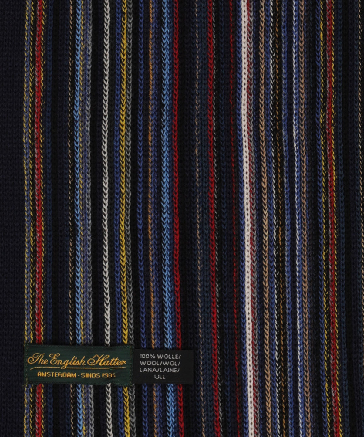 Scarf wool knitted 180x26 | Blue